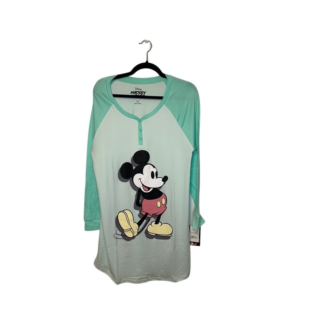 Disney Mickey Mouse Womens Sleepwear Nightgown Mint Green M NWT20